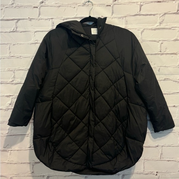 ZARA Kids Black quilted Winter zip up Puffer Hooded jacket - Size 11-12 - Picture 1 of 5
